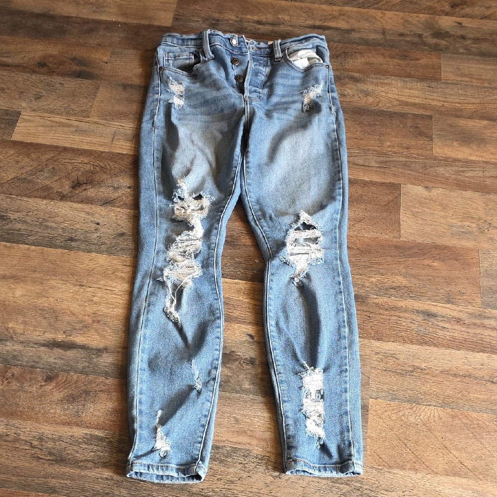 Eunina Distressed Blue Women's Skinny Jeans